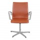 Arne Jacobsen Low oxford chair from 2007 in cognac classic leather