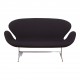 Arne Jacobsen New Swan sofa with black fabric