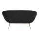 Arne Jacobsen Swan sofa newly upholstered in black aniline leather, old model