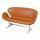 Arne Jacobsen Svanesofa nypolstret i cognac anilin læder Arne Jacobsen Svanesofa nypolstret i cognac anilin læder