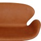 Arne Jacobsen Swan sofa in cognac aniline leather