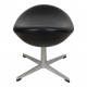 Arne Jacobsen Egg ottoman with black classic leather