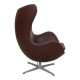 Arne Jacob Egg chair reupholstered in chocolate Nevada aniline leather