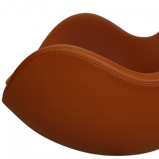  Arne Jacobsen Egg chair Reupholstered in whisky-colored Nevada aniline leather with repair