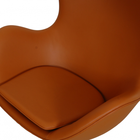  Arne Jacobsen Egg chair Reupholstered in whisky-colored Nevada aniline leather with repair