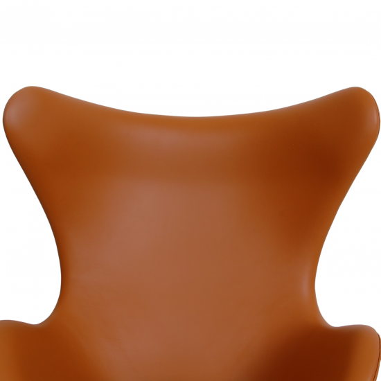  Arne Jacobsen Egg chair Reupholstered in whisky-colored Nevada aniline leather with repair