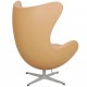 Arne Jacob Egg chair reupholstered in Nature Nevada aniline leather