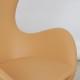 Arne Jacob Egg chair reupholstered in Nature Nevada aniline leather