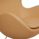 Arne Jacob Egg chair reupholstered in Nature Nevada aniline leather