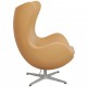 Arne Jacob Egg chair reupholstered in Nature Nevada aniline leather