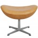 Arne Jacobsen Egg chair with footstool in natural leather