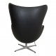 Arne Jacobsen The egg newly upholstered in black Nevada aniline leather