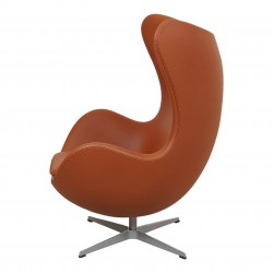Arne Jacobsen Egg newly upholstered in Walnut Nevada aniline leather Arne Jacobsen Egg newly upholstered in Walnut Nevada aniline leather