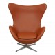 Arne Jacobsen Egg newly upholstered in Walnut Nevada aniline leather