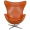 Arne Jacobsen Egg Chair in original cognac leather from 2006