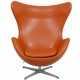 Arne Jacobsen Egg Chair in original cognac leather from 2006