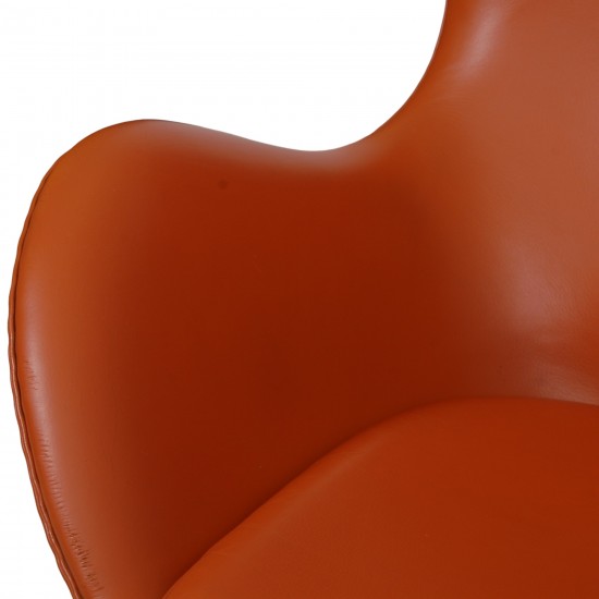 Arne Jacobsen Egg Chair in original cognac leather from 2006