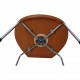 Sæt med 4 Arne Jacobsen Syver stole i cognac læder