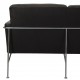 Arne Jacobsen 3.seater 3303 Sofa in patinated black aniline leather