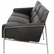 Arne Jacobsen 3.seater 3303 Sofa in patinated black aniline leather