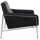 Arne Jacobsen 3301 Loungechair in patinated black aniline leather