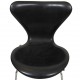 Set of four Arne Jacobsen Seven chairs in black leather