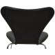 Set of four Arne Jacobsen Seven chairs in black leather