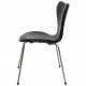 Set of four Arne Jacobsen Seven chairs in black leather