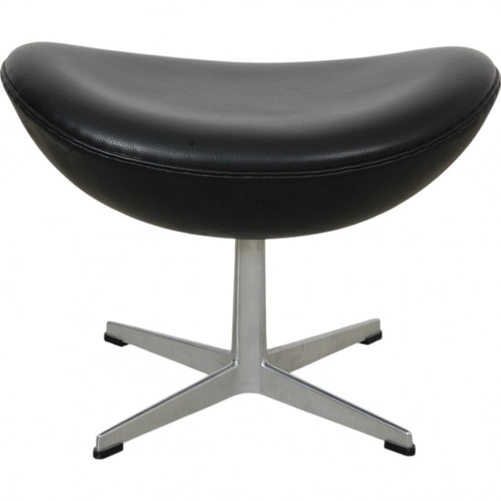 Arne Jacobsen Ægge skammel i sort læder