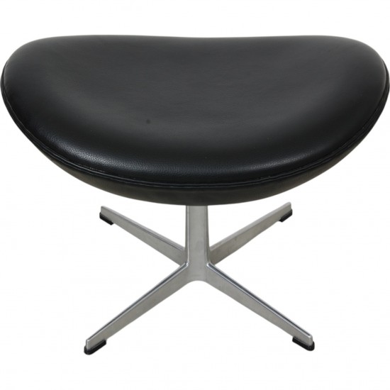 Arne Jacobsen Ægge skammel i sort læder