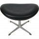 Arne Jacobsen Ægge skammel i sort læder