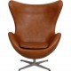 Arne Jacobsen Egg chair in patinated cognac leather