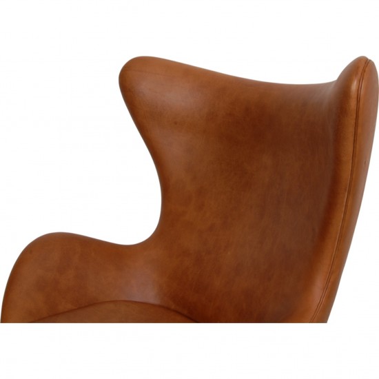 Arne Jacobsen Egg chair in patinated cognac leather