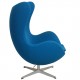 Arne Jacobsen Egg chair with ottoman in blue fabric