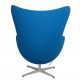 Arne Jacobsen Egg chair with ottoman in blue fabric