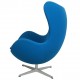 Arne Jacobsen Egg chair with ottoman in blue fabric