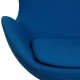 Arne Jacobsen Egg chair with ottoman in blue fabric