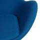 Arne Jacobsen Egg chair with ottoman in blue fabric