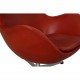 Arne Jacobsen vintage Egg chair with stool in indian red anilin leather