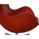 Arne Jacobsen vintage Egg chair with stool in indian red anilin leather