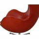 Arne Jacobsen vintage Egg chair with stool in indian red anilin leather
