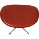 Arne Jacobsen vintage Egg chair with stool in indian red anilin leather