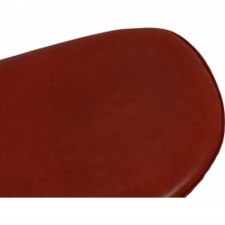 Arne Jacobsen vintage Egg chair with stool in indian red anilin leather