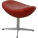 Arne Jacobsen vintage Egg chair with stool in indian red anilin leather