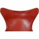 Arne Jacobsen vintage Egg chair with stool in indian red anilin leather