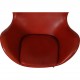 Arne Jacobsen vintage Egg chair with stool in indian red anilin leather