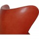 Arne Jacobsen Egg chair with stool in indian red anilin leather