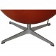 Arne Jacobsen Egg chair with stool in indian red anilin leather