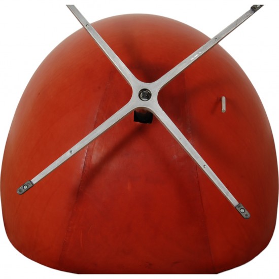 Arne Jacobsen Egg chair with stool in indian red anilin leather