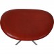 Arne Jacobsen Egg chair with stool in indian red anilin leather